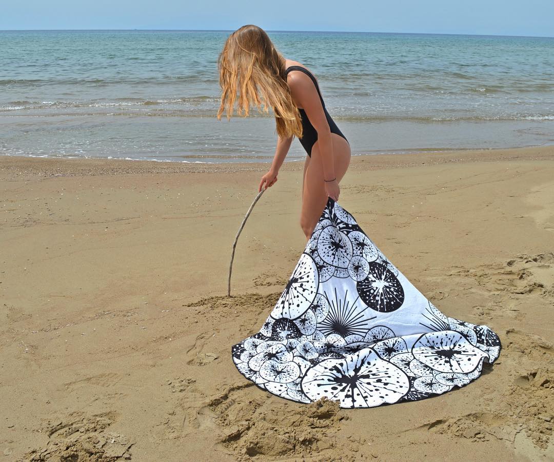 4709-1Quick Dry Floral Beach Cover-Up Beach Mat Tow